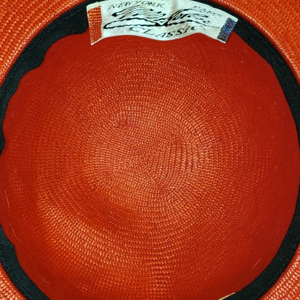 Mr. John New York‎ Paris Red Blk Cream Floral Vintage Derby Church Tea Hat - Picture 6 of 8